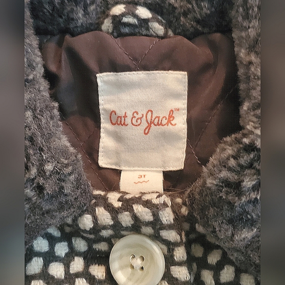 Toddler Girl's Wool Dress Coat with Faux Fur Collar - Picture 3 of 6